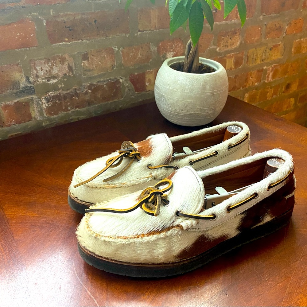 J&W Dawson Japanese Calf Hair Boat Shoes Animal Men's Size 8.5